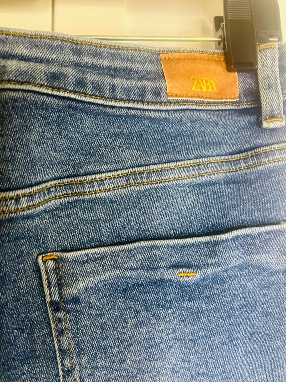 Zara Woman Blue Washed straight Leg Jeans Size 8 - Picture 6 of 13
